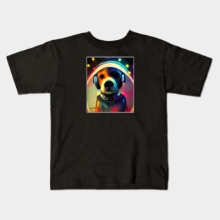 cute dog dj Kids T-Shirt